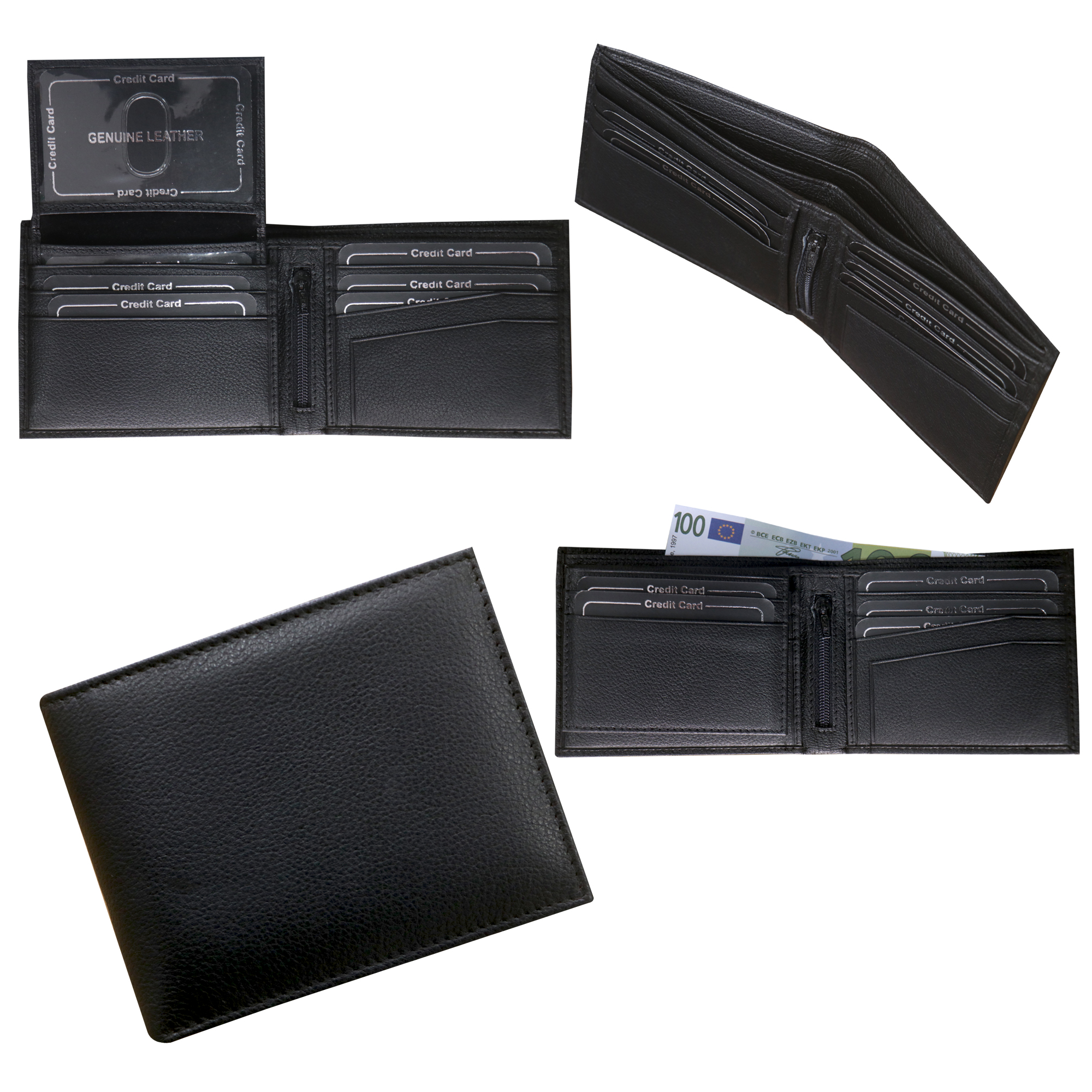 Black Minimalist Bifold Wallet